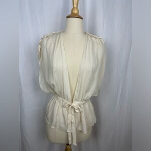 NWT 100% Silk Haute Hippie Cream Top